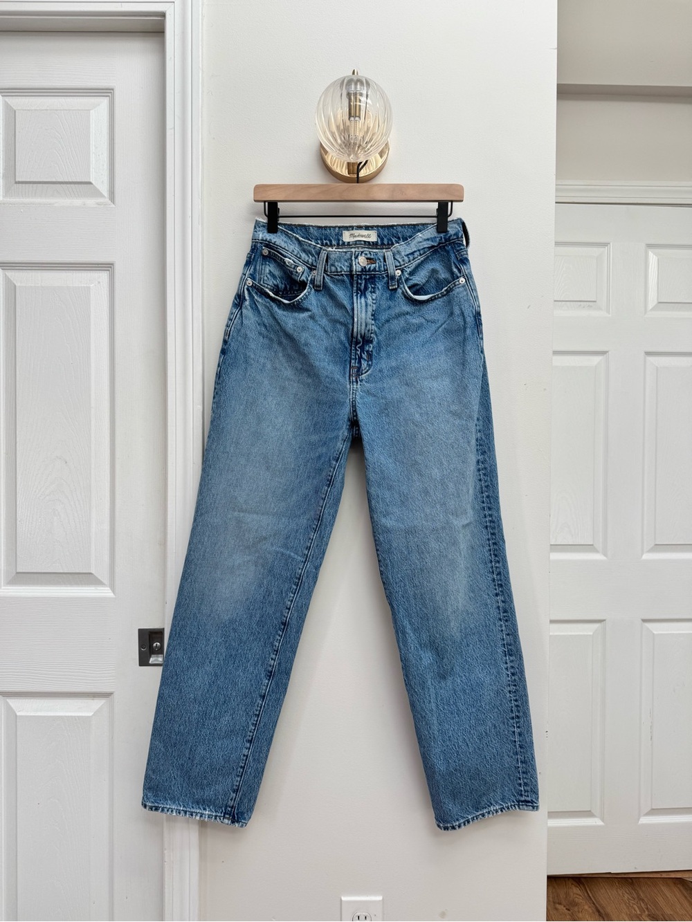 Madewell The Perfect Vintage Straight Leg Jeans in Light Blue Denim